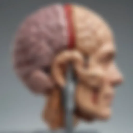 Illustration depicting the frontal lobe of the brain