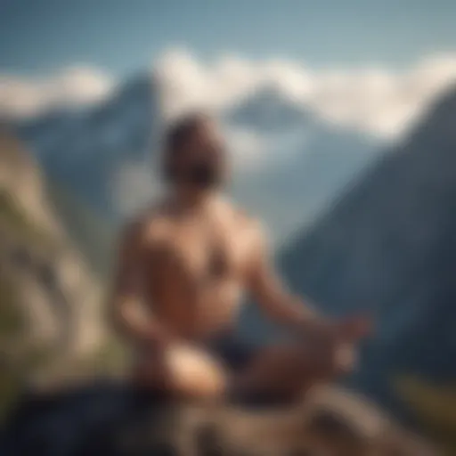 Meditating on Mountain Peak