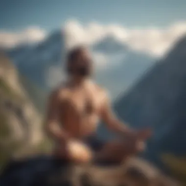 Peak Meditation Meditating on Mountain Peak