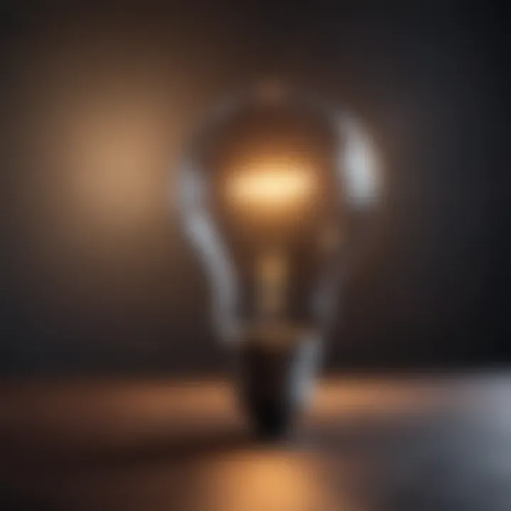 Lightbulb glowing brightly as a metaphor for gaining insights from positive thinking