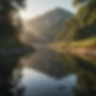 Tranquility and Focus in Daily Life A serene landscape symbolizing tranquility and focus