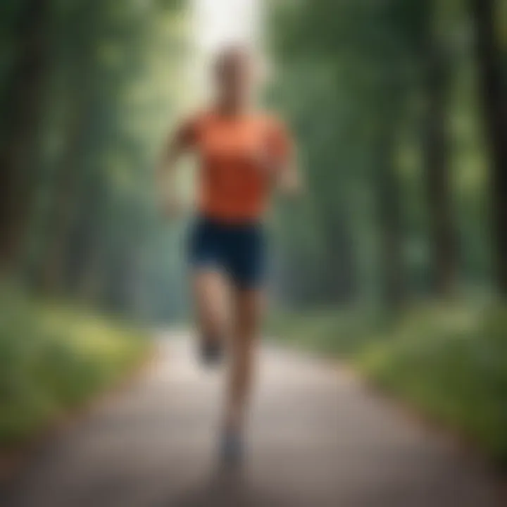 Physical activity symbolized by a dynamic runner in motion