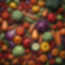 A colorful assortment of fresh vegetables promoting digestive health.