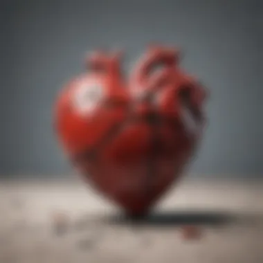 Broken Heart of Sadness Illustration of a heart with cracks to represent emotional pain of sadness