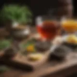 Herbal tea assortment on wooden table