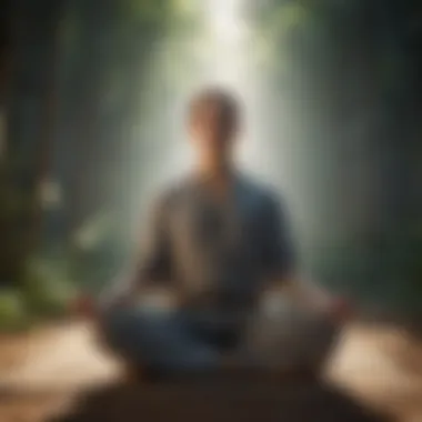 A person meditating in a calm environment