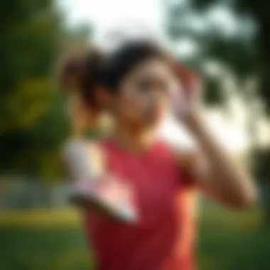 A person engaging in physical exercise outdoors