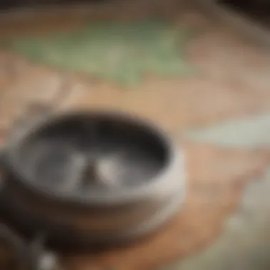 Navigating Your Life's Direction A compass resting on a map, symbolizing direction and choice