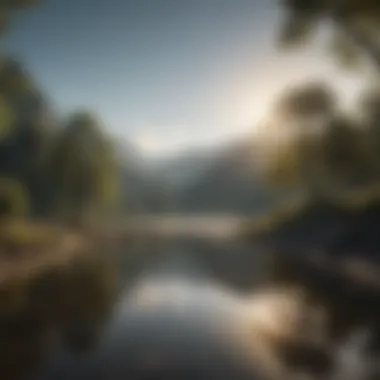 Embracing Calmness Visualization of a peaceful landscape promoting calmness