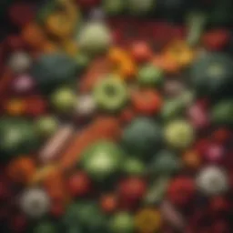 Colorful array of low carb vegetables