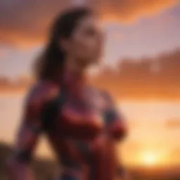 A figure standing tall against a vibrant sunset, symbolizing strength and empowerment.
