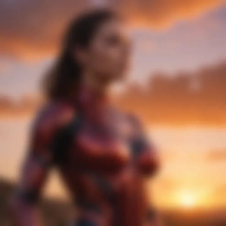 A figure standing tall against a vibrant sunset, symbolizing strength and empowerment.