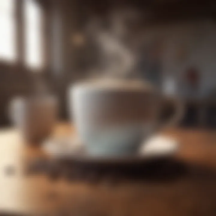 Coffee cup with steam rising