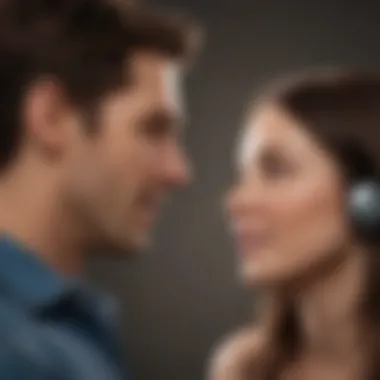 The Art of Active Listening Two individuals sharing a moment of understanding, highlighting the importance of active listening.