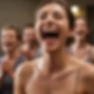 Well-Being Enhanced Through Laughter Yoga Laughter yoga group enhancing well-being