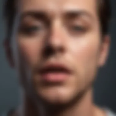 Person engaging in deep breathing exercise