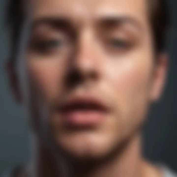 Person engaging in deep breathing exercise