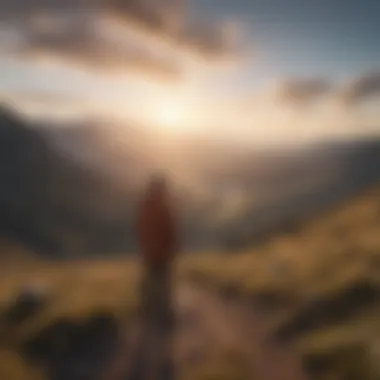 Looking Towards Future Goals A person gazing at a vast horizon representing future goals