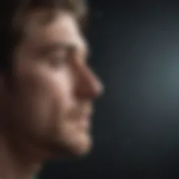 A contemplative figure gazing into the distance, symbolizing introspection and regret.
