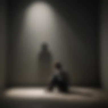 Loneliness in the Shadows Illustration depicting a person surrounded by shadows symbolizing loneliness