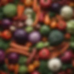 Colorful assortment of low fermentation vegetables