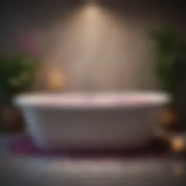 Detoxifying Bath Oasis Luxurious soaking tub with bath salts and flowers