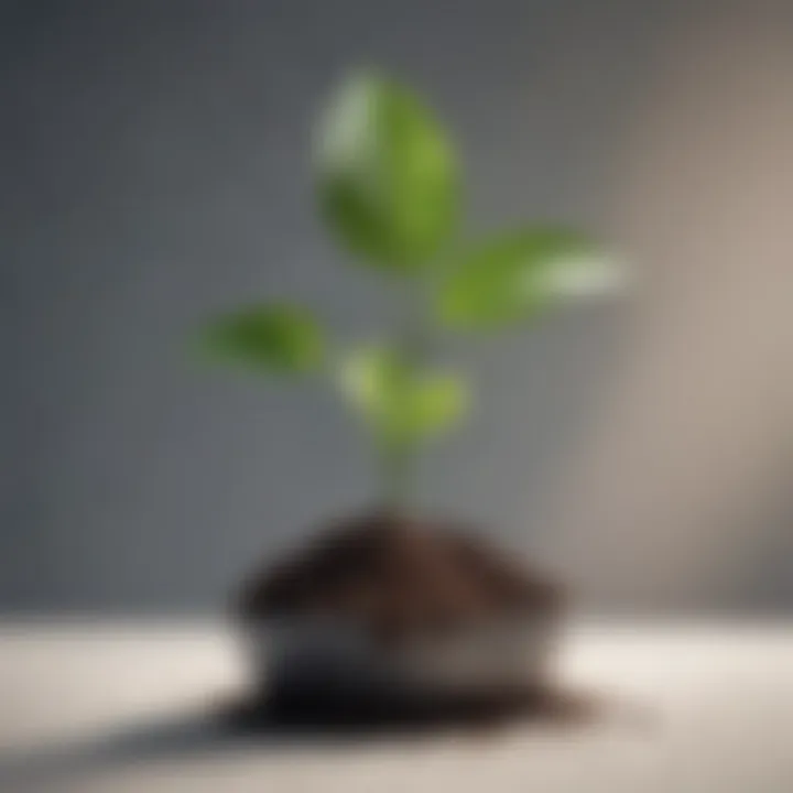 Illustration showing a flourishing plant as a symbol of growth