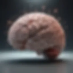 Illustration of a glowing brain with various manifestations swirling around