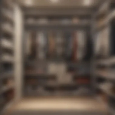 Closet organization with neatly arranged clothes