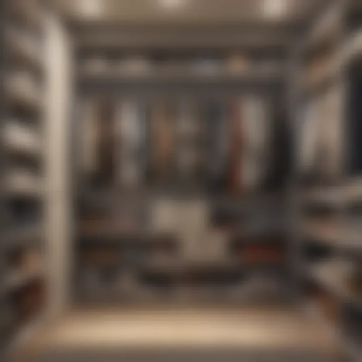 Closet organization with neatly arranged clothes