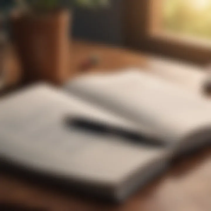 Mindfulness through Journaling A journal and pen symbolizing personal growth and mindfulness