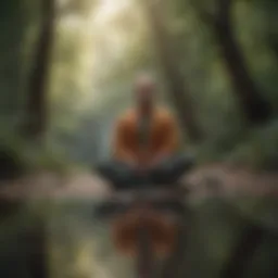 Person meditating in solitude