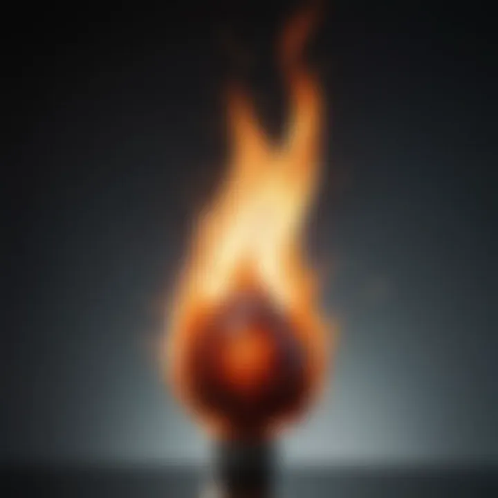 Abstract representation of willpower as a flame