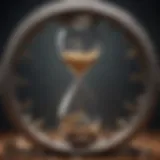 Abstract time concept with hourglass and gears