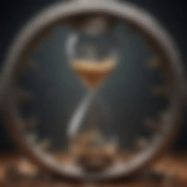 Abstract time concept with hourglass and gears