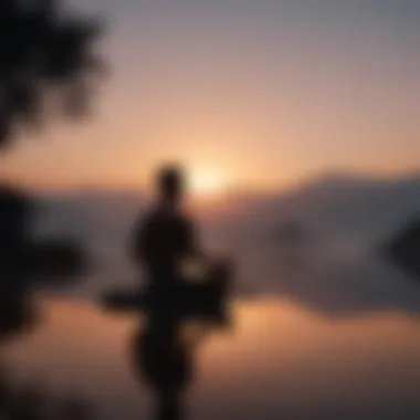 Silhouette of Person Meditating at Dawn