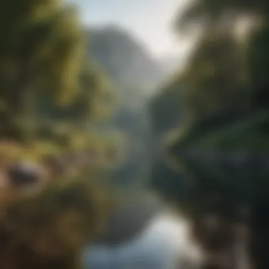 Tranquil Natural Setting Serene landscape illustrating tranquility