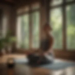 Person in peaceful morning meditation