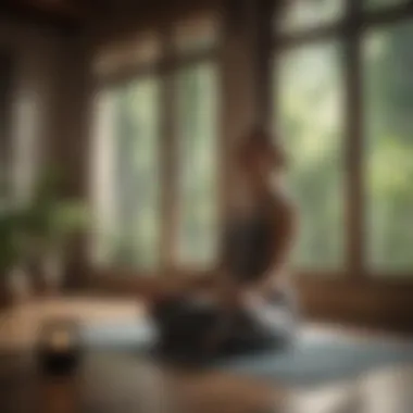 Morning Serenity Person in peaceful morning meditation