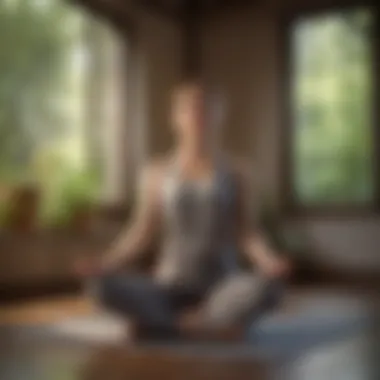 Yoga practitioner in a serene morning setting