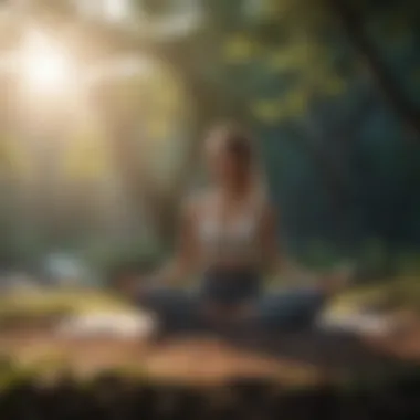 Person practicing morning yoga in nature