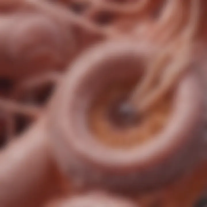 Illustration of various types of parasites affecting the digestive system