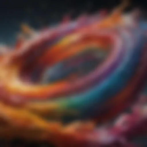 An abstract representation of emotional turmoil with vibrant colors swirling around.