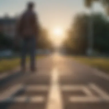 Choices and Directions A person standing at a crossroads representing choices in life