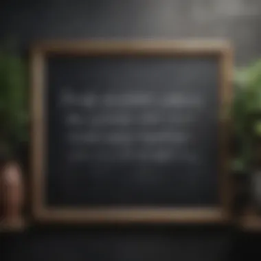 A motivational quote written on a chalkboard