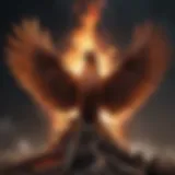 Illustration of a phoenix rising from ashes symbolizing resilience and overcoming rejection