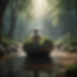 A serene landscape reflecting inner tranquility amidst chaos