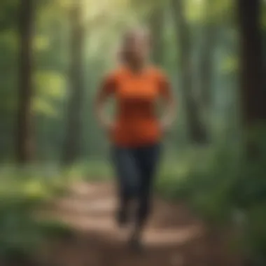 Revitalizing Through Movement A person engaging in physical activity in nature to boost mood