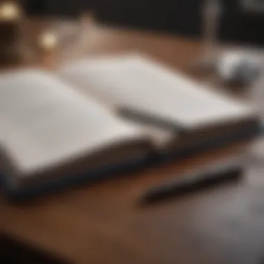 The Power of Introspection A journal with an open page and a pen reflecting self-reflection