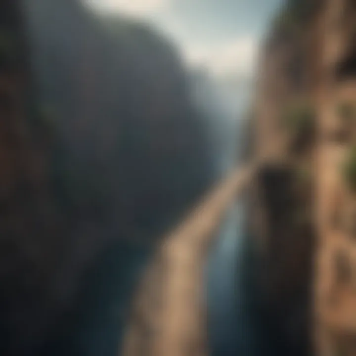 A bridge connecting two cliffs, illustrating overcoming obstacles